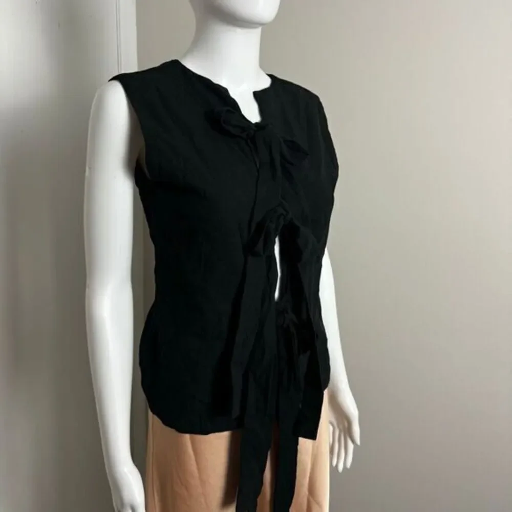 Commense‎ Chic Cotton Knotted Multi-Wear Black Top Bow Detail Small - Picture 7 of 13